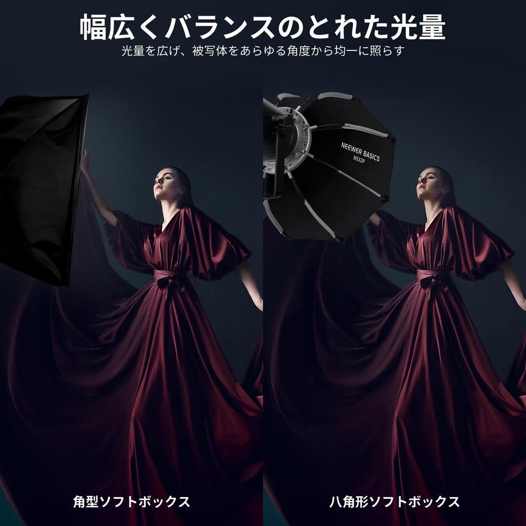 Neewer Basics NS32P 45cm Octagonal Softbox with Quick Release Bowens Mount and Diffuser for Studio Video and Continuous Lighting with Strobe Flash