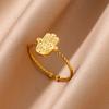Stainless Steel Evil Eye Sun Rings For Women Gold Color Geometric Flower Ring Aesthetic Wedding Party Fashion Jewerly Gift