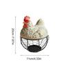 Egg Collecting Basket Chicken Design Lid Organizer Container Portable Round Collectiong Basket For Home Countertop Living Room