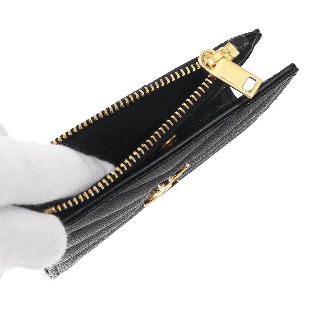 Saint Laurent Women's Bifold Mini Wallet In Caviar Leather, Size 575879 BOW01 1000, Black [Parallel Import]