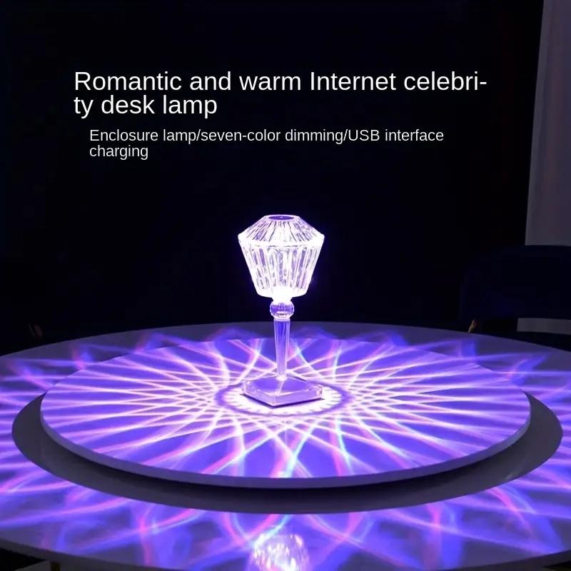 Rose Diamond Table Lamp 3/16 Colors RGB With Touch And Remote Control Acrylic Rays Lamp Christmas Decorations Atmosphere Light