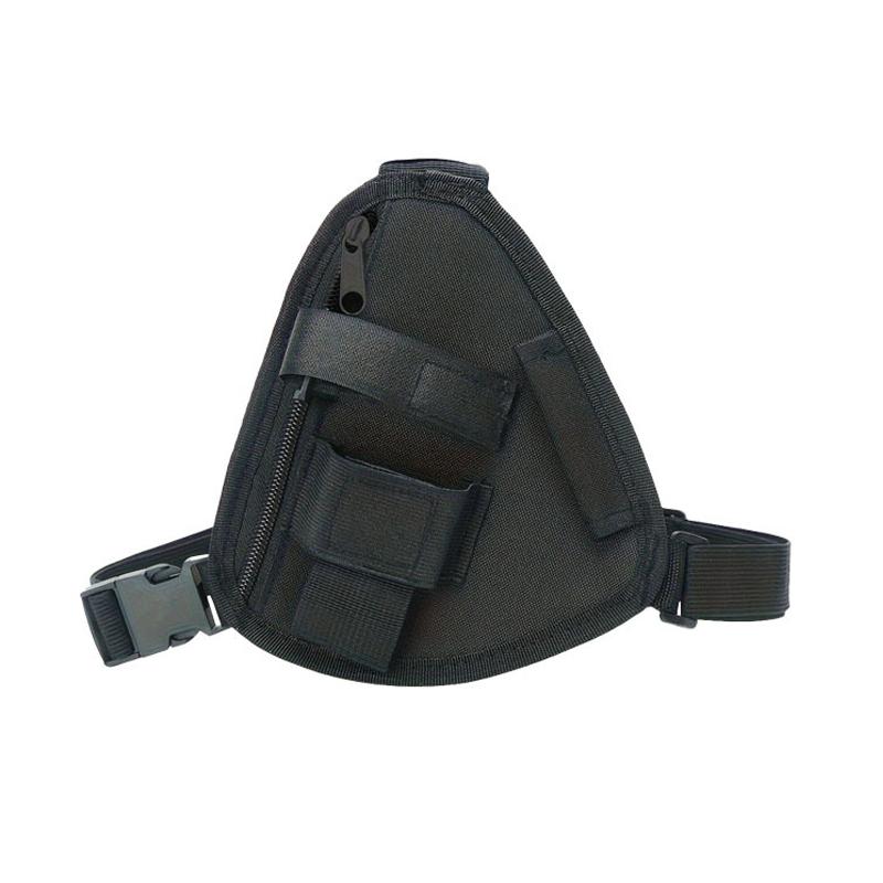 1pc Black Adjustable Chest Bag Harness Portable Walkie Talkie Vest Pouch Ideal for Men Women Night Running Hiking