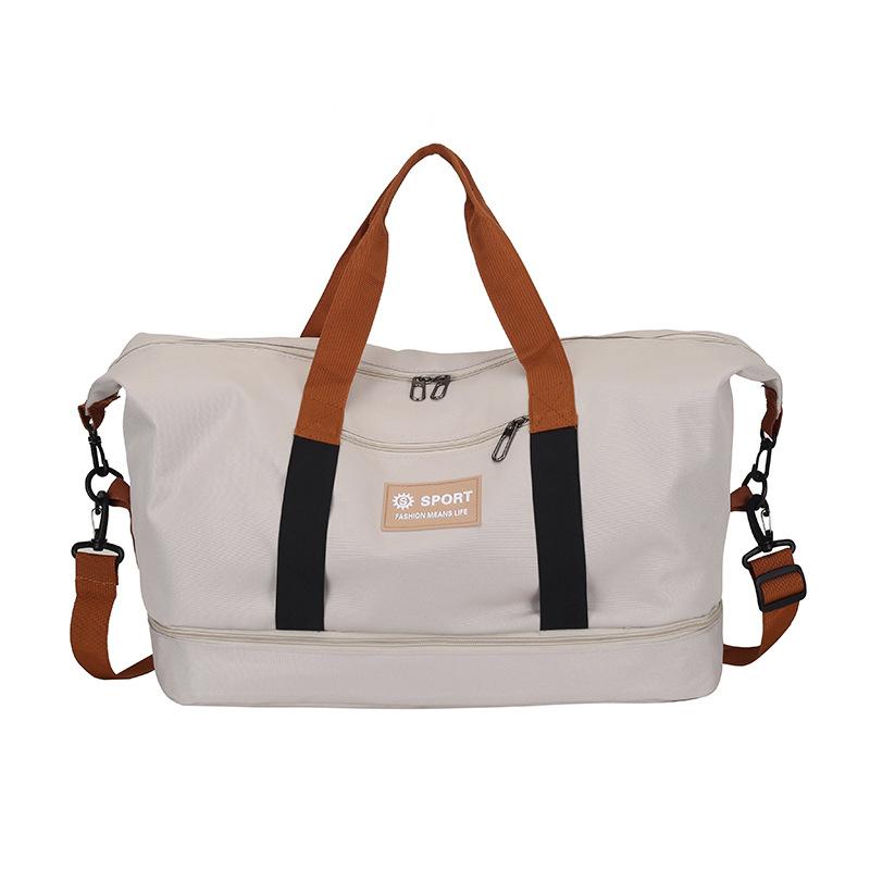 Dry and wet separation sports leisure fitness bag short business trip large capacity hand luggage bag can be set with tie rod belt shoe compartment