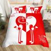Couple Romantic Wedding Mr And Mrs Duvet Cover Microfiber Funny Quotes Love Heart Happiness Love Birds For Valentine'S Day Adult