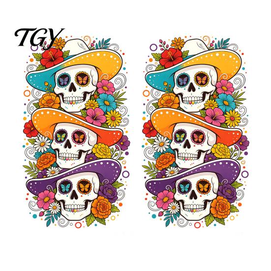 Durable Glass Stickers for Autumn Skeleton Undead Static Sticker, Waterproof PVC Decorative Decals, Indoor And Outdoor Festive Decor