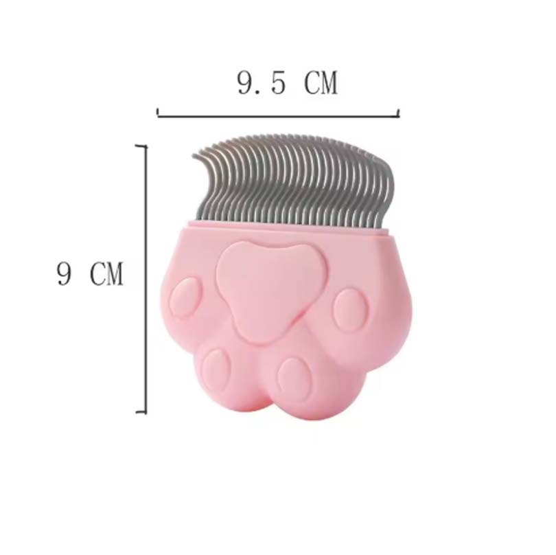

t grooming brush hair removal comb is suitable for dogs and cats to remove fleas. massage brush has teeth and easy-to-clean shel розовый
