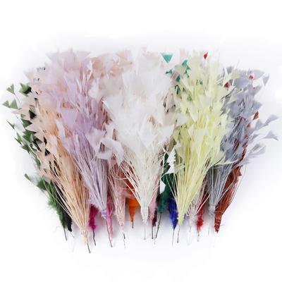 25 -30 Cm Length Turkey Feathers Flower Trim for Crafts Diy Home Party Headdress Decor Wedding Decoration Dyed Multicolor Plumes