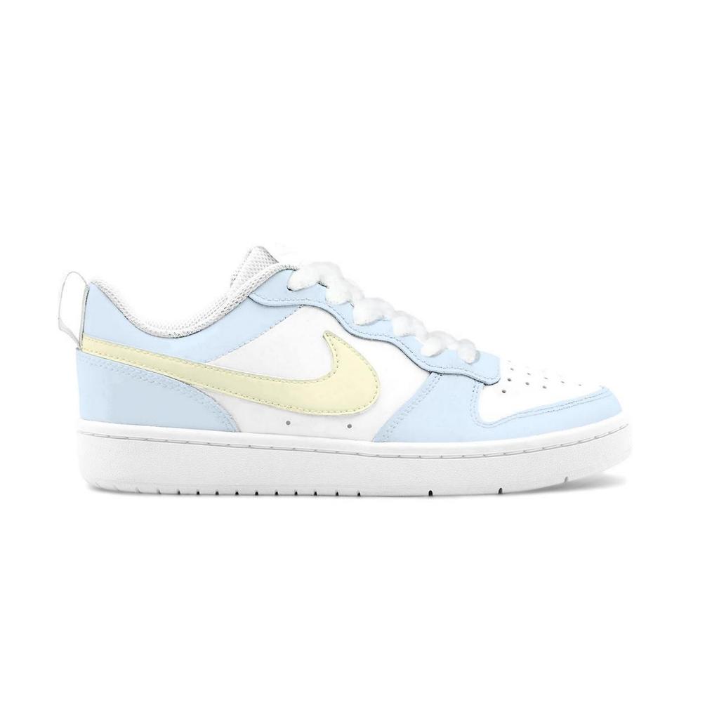 Nike Court Borough 2 Clear Sky Milk Candies Leather Cushioning Abrasion Resistant Slip Resistant Low top BQ5448-100(Team1855 )