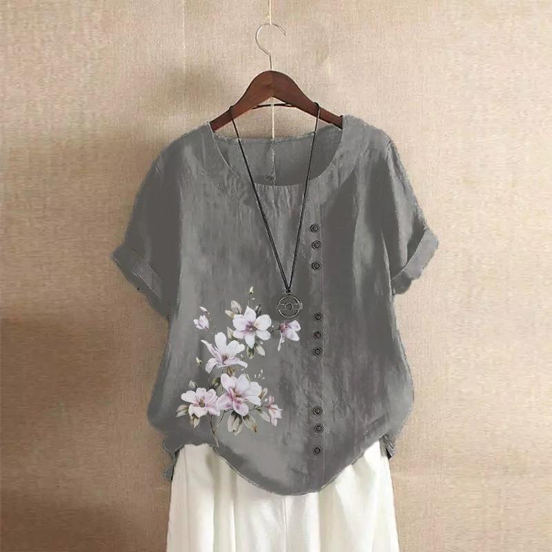 

Женская летняя ретро футболка свободного покроя с короткими рукавами литературные повседневные удобные топы XXS