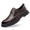 New Men's Business Leather Shoes Commuting Big Head Platform Men's Shoes Casual Single Shoes Men's Formal Work Office Wedding Shoes