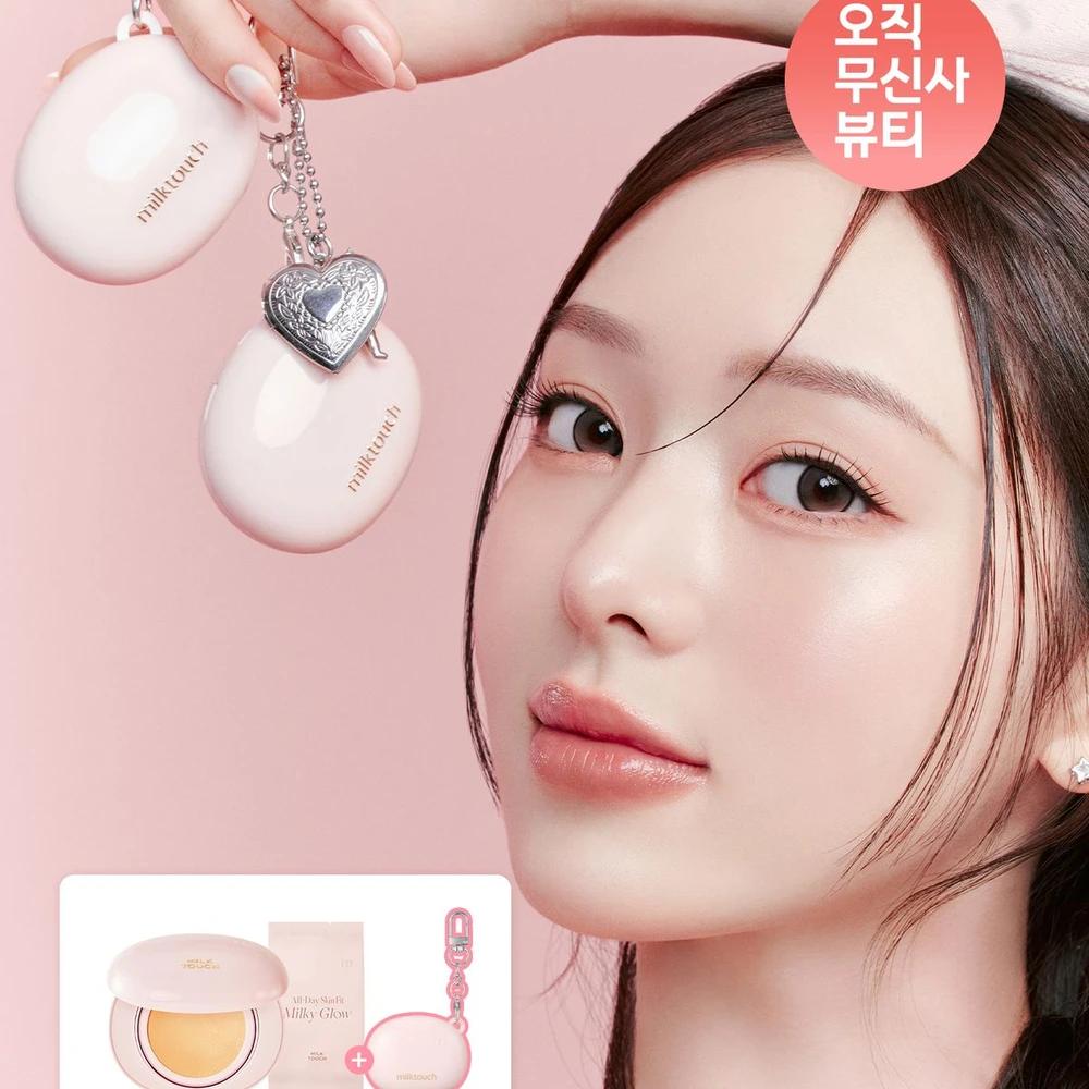 [Free Mini Cushion Keyring] All Day Skin Fit Milky Glow Cushion (Main Product + Refill / 3 Colors)