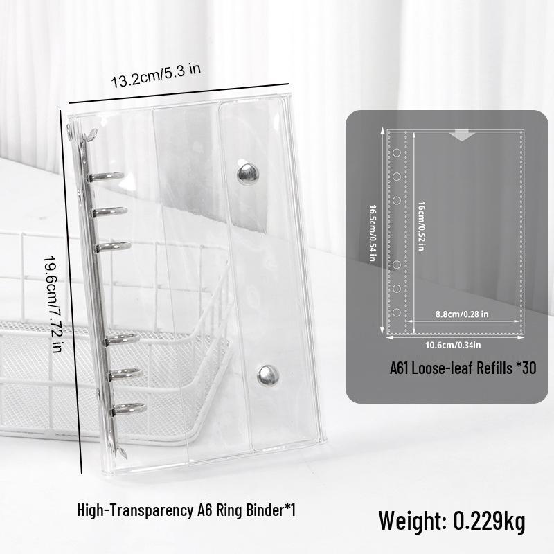 M5 Portable A6/A7 Binder Album with Transparent PVC Cover for Idol Photocard Storage