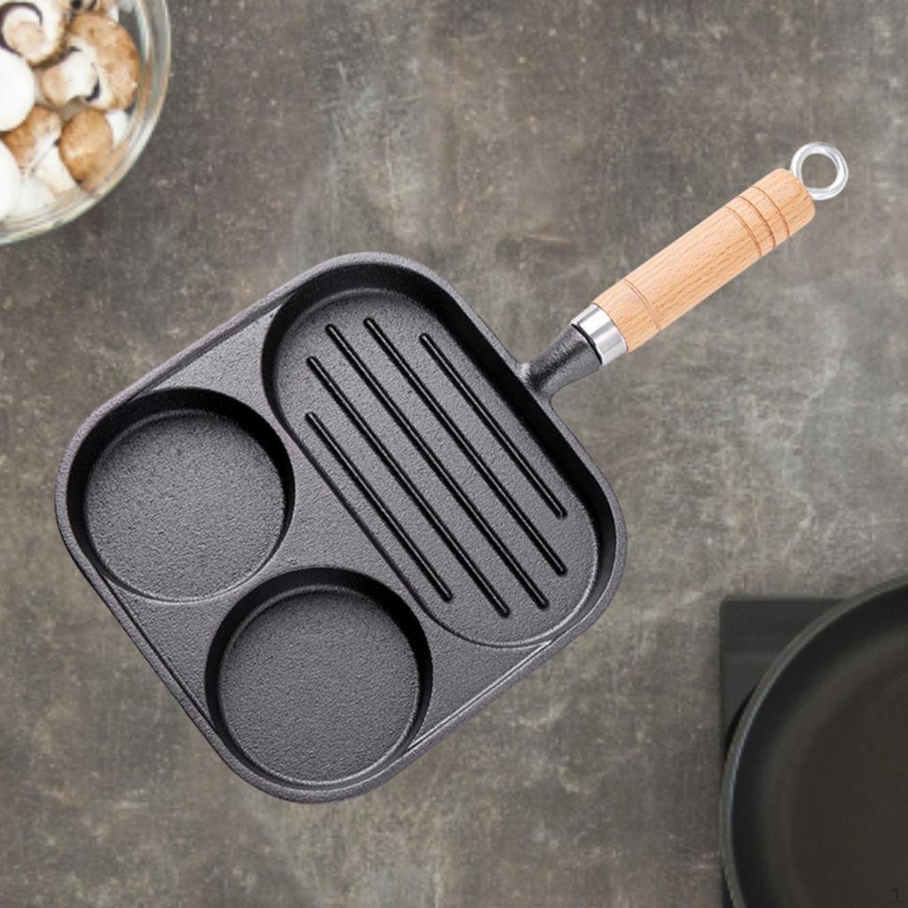 Egg Frying Easy Clean Multifunctional Nonstick for Burger Omelet Outdoor triple