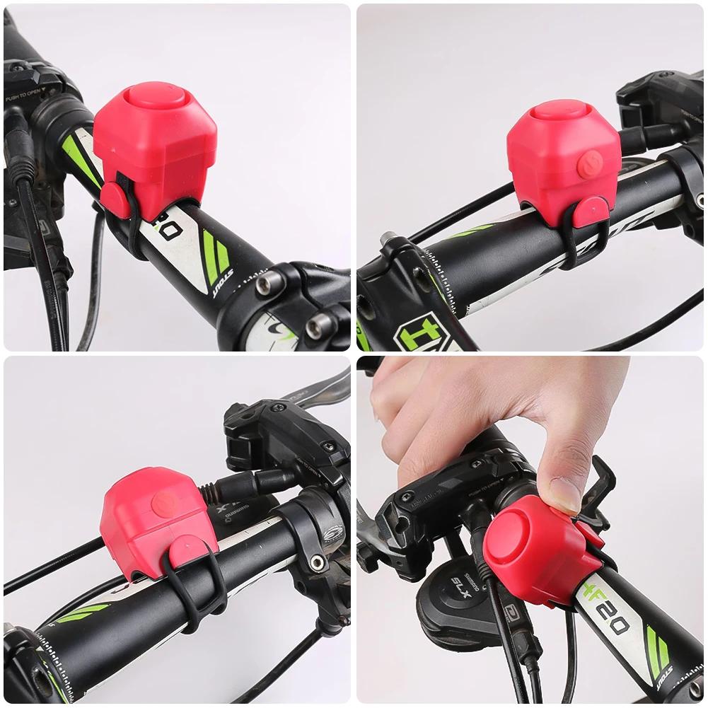 1Pc Electric Bicycle Bell 130dB Horn Rainproof MTB Road Bike Handlebar Ring Silica Gel Shell Speaker Cycling Accessories