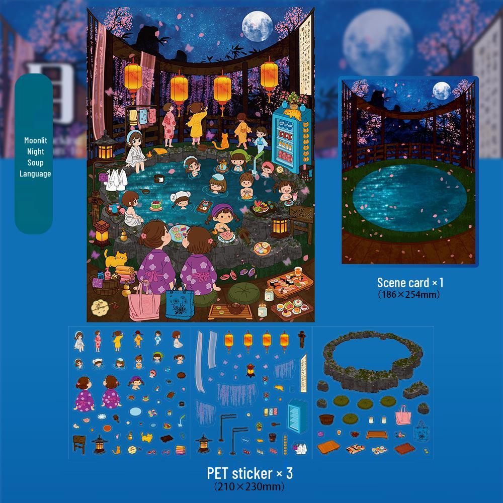 

Moonlit Night 3D Scenic Sticker for Journals and DIY Projects