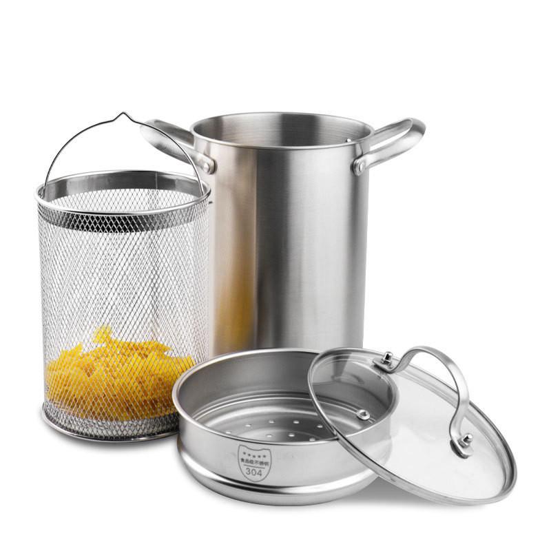 

Кастрюля из нержавеющей стали для спагетти, кастрюля для спаржи, кастрюля для лапши, кастрюля для фритюра, кастрюля для варки на пару, кастрюля для бульона, многофункциональная кастрюля для варки на пару и приготовления пищи