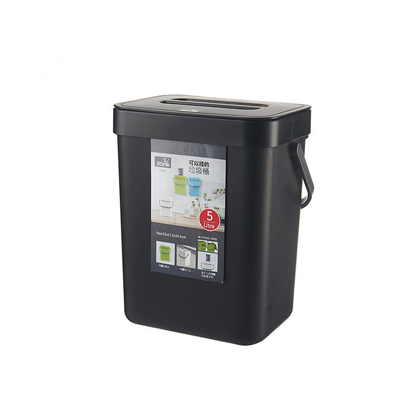 

5л кухонное мусорное ведро настенное подвесное мусорное ведро с крышкой мусорное ведро для шкафа под раковиной мусорное ведро для компоста мусорное ведро чёрный