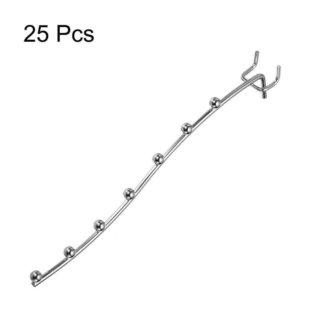 uxcell 27cm Stainless Steel Pegboard Tool Holder for and Silver 25-Pack Hooks, Wall-Mounted Workbenches, Garages, Kitchens, Shops,