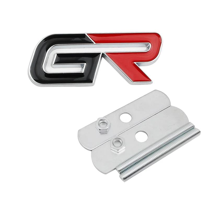 Decalcomania Emblema Lettere GR in Metallo 3D Adesivo Badge Griglia Anteriore Bagagliaio Posteriore per Accessori Moto Gazoo Racing Sport