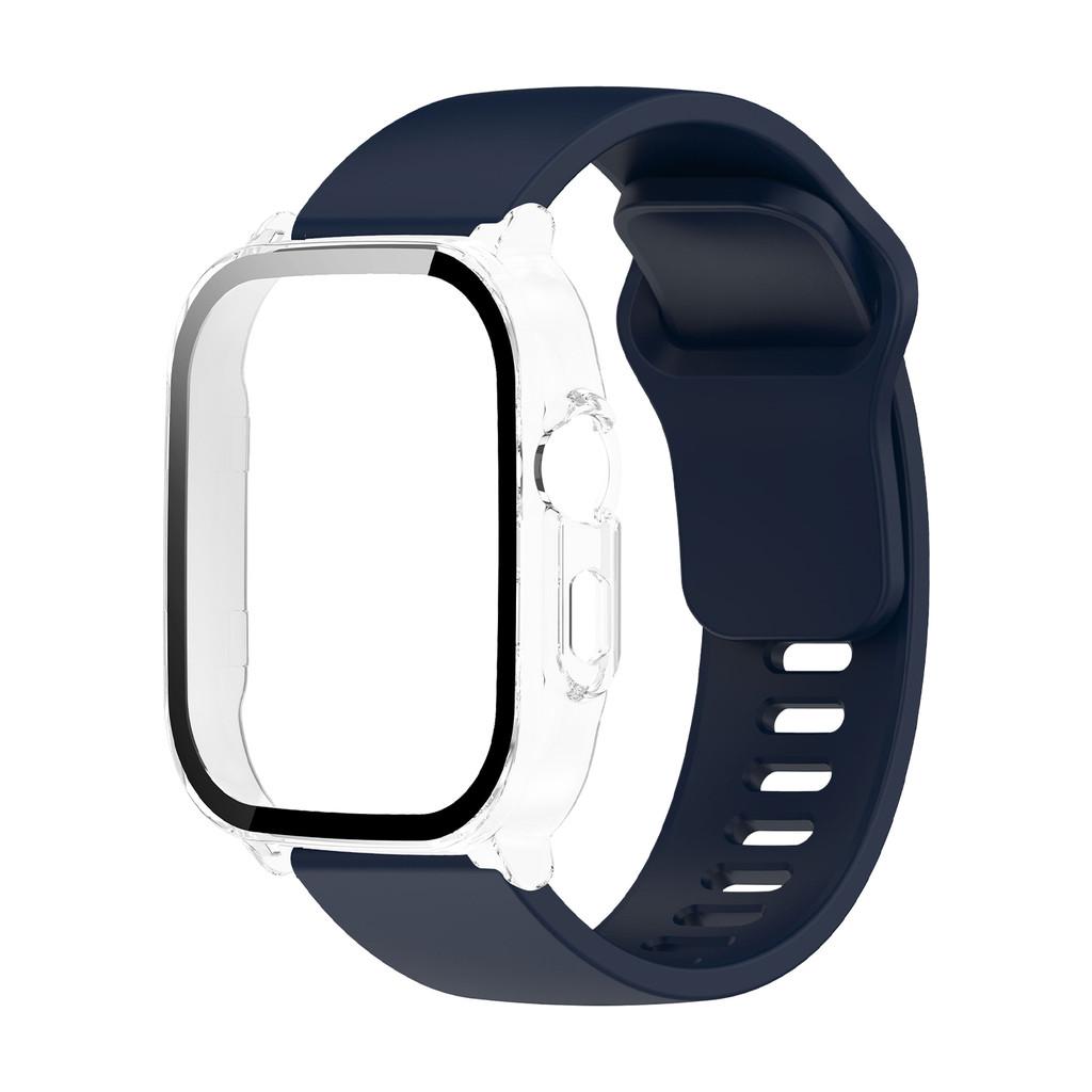 For Realme Watch5 PC Case with Tempered Glass Screen Protector and Silicone Strap Band Full Protection Cover for Realme