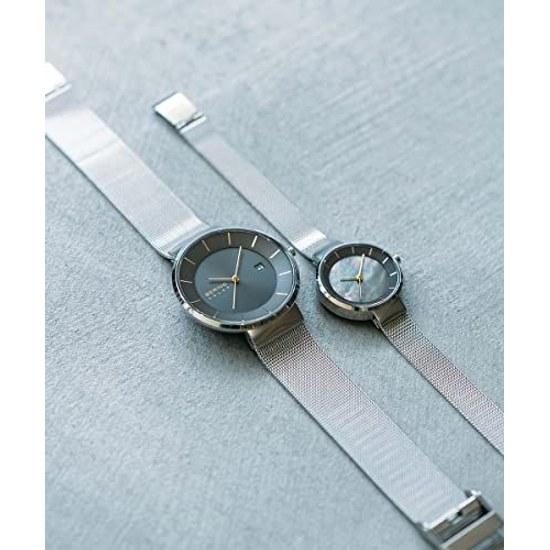 BERING Watch Mens Womens (unisex) Solar Model Gray Silver Stainless Steel Mesh Strap Japan Limited -J Officially Imported 3-year Warranty Sapphire