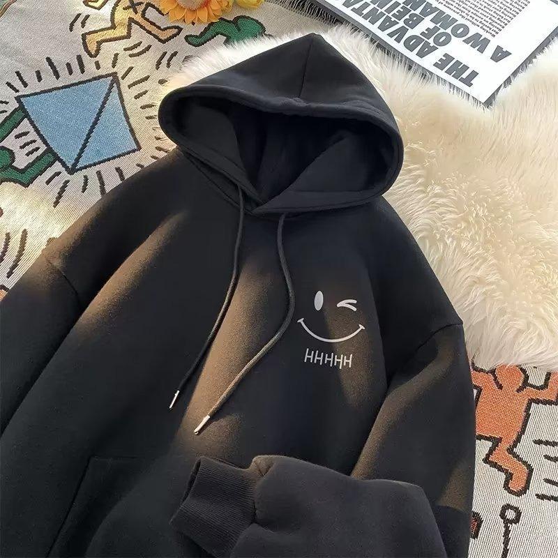 Winter Long Sleeved Hoodie Men Women Versatile Loose Fashionable Casual Wear Fleece Pullover Sweatshirts