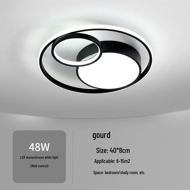 Nordic Modern LED Ceiling Light - Minimalist Black & White Design for Bedroom, Study, or Romantic Settings