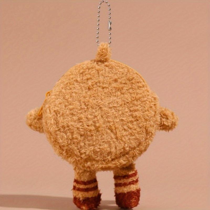 1pc Plush Cookie Coin Purse Unique Creative Cartoon Cookie Design Keychain Earbud Case Cute Cookie Shaped Storage Pouch