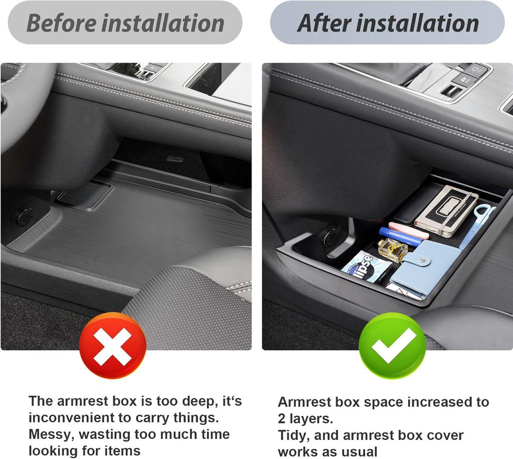 Center Console Bottom Organizer for 2025 2025 2025 2025 Toyota Sienna Lower Center Console Tray ABS Compartment Car Storage Box
