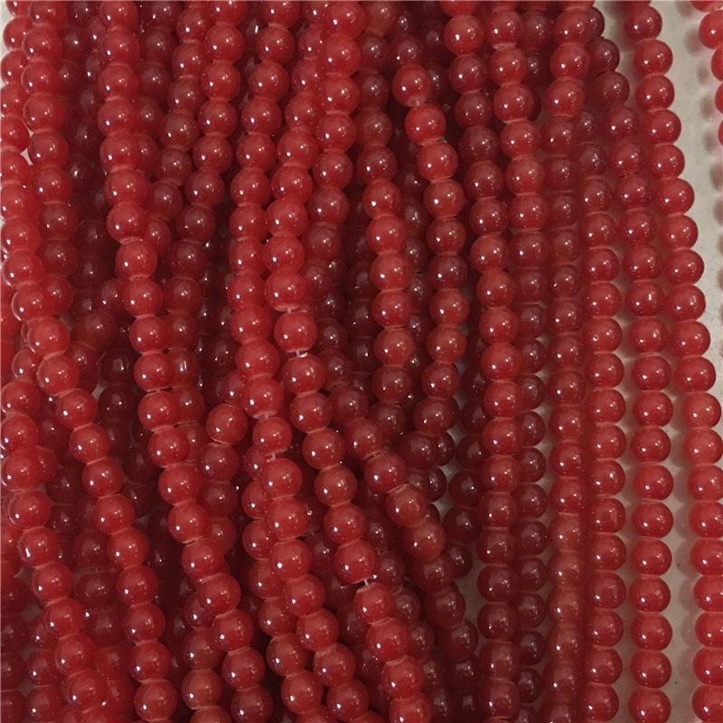 8MM Glossy Synthetic Jade Agate Glass Beads for Bracelets, Necklaces, Hairpins - Round Imitation Jade Loose Beads