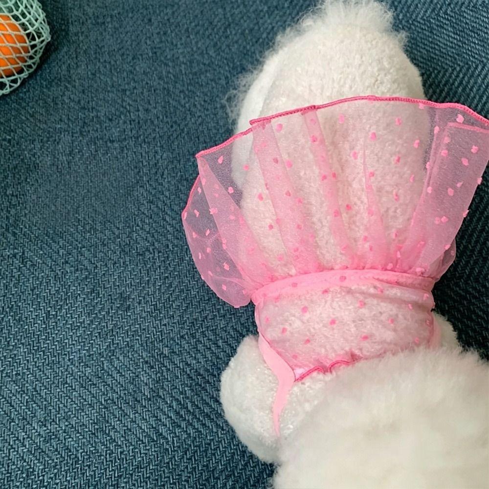 New Soft Tulle Pet Princess Dress Breathable Mesh Cotton Polyester Dog Skirt Dress Cat Clothing Pet Everyday Wear
