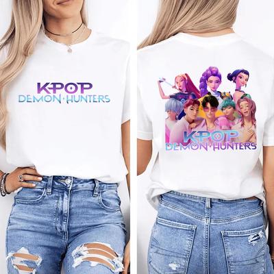 Anime Kpop Dämonenjäger Mira Rumi Saja Jungen T-Shirt Männer Frauen Mode Harajuku T-Shirt Sommer Cool Kurzarm Hip Hop Oberteil T-Shirt