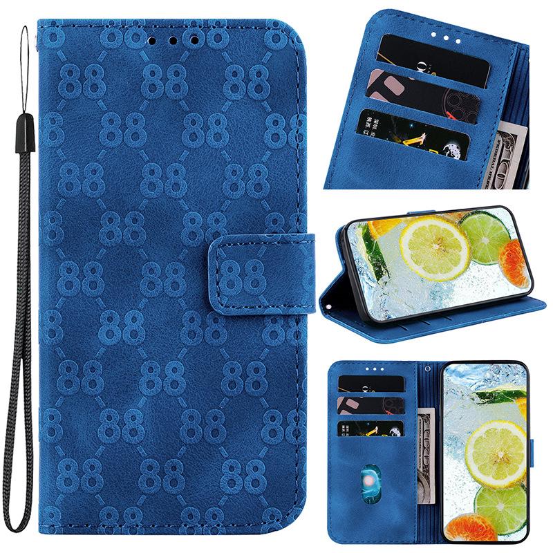 Leather Flip Case with Card Slot for TCL 408 - Full Wrap Protective Cover