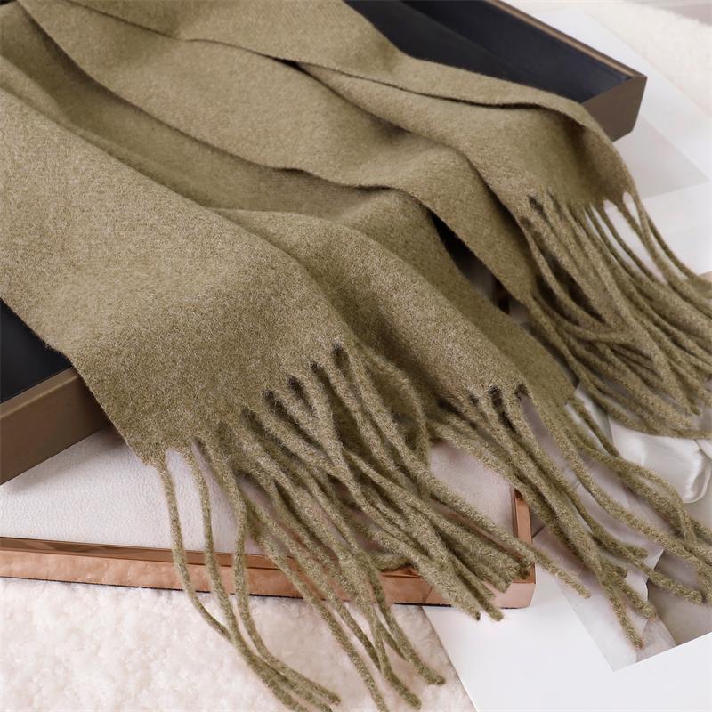 Fashion Solid Color Women Scarf Winter Hijabs Tes Tassels Long Lady Shawls Cashmere Like Pashmina Hijabs Scarves Wraps