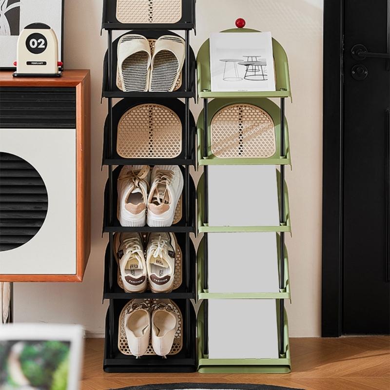 Multi Layer Slanted Insert Design Footwear Rack Easy Access Organized Placement Solution Vertical Shoe Rack