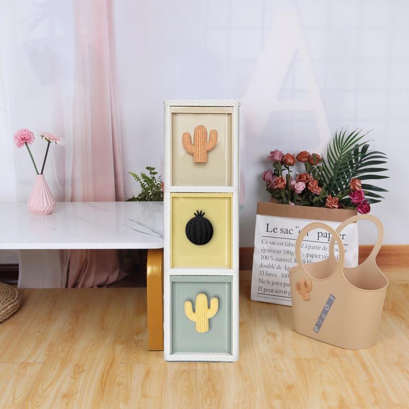 Узкий шкаф-стеллаж с ящиком для ванной и кухни