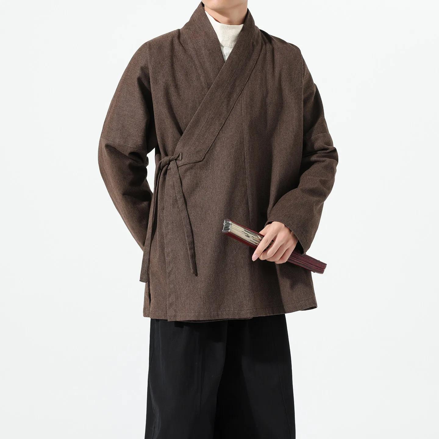 Ķīniešu stila vīriešu matēta Hanfu jaka