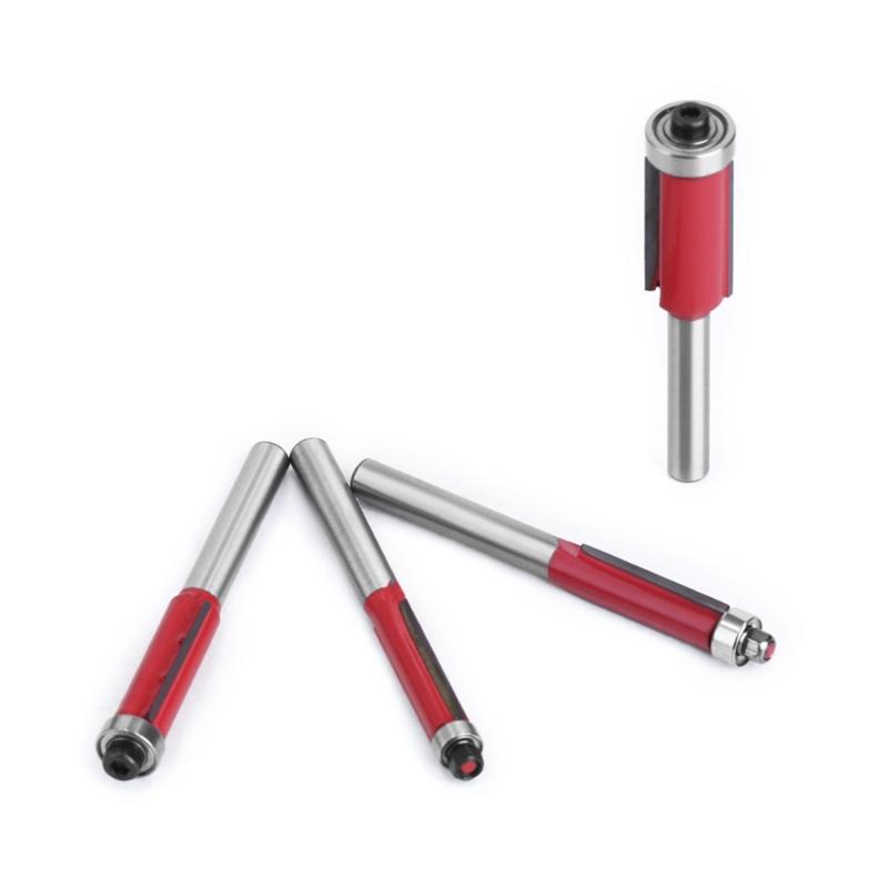4pcs Durable Carbide Steel Router Bits with Red Anti Corrosion Layer DIY Craft Tool for Efficient Wood and Craftworks