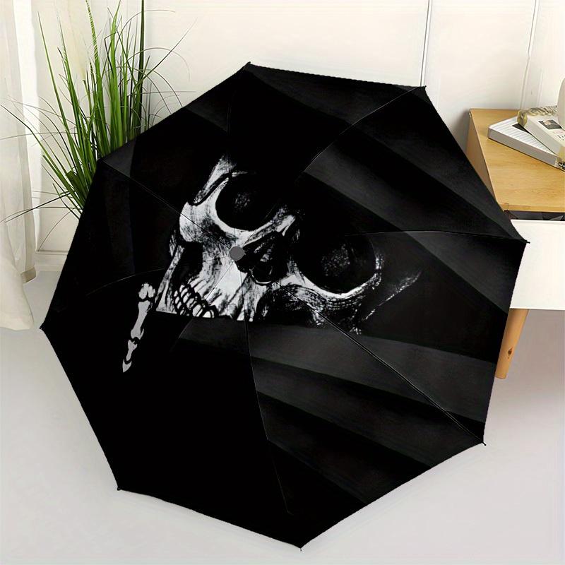 1pc Skull Pirate Automatic Open/Close Umbrella, Portable Folding Umbrella for Travel, Themed Events, It Is Suitable As a Gift for Various Festivals, O