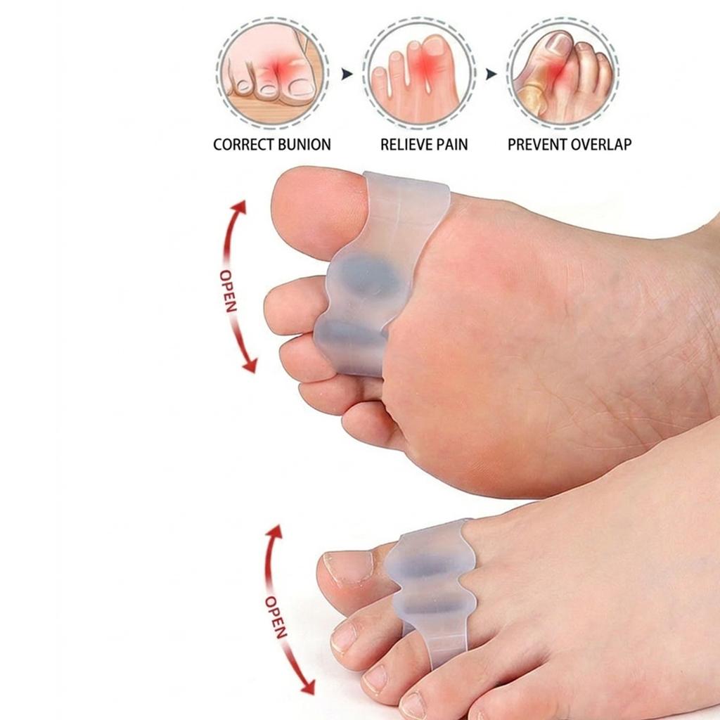Silicone Toe Separator For Bunion Relief With Three Holes Design