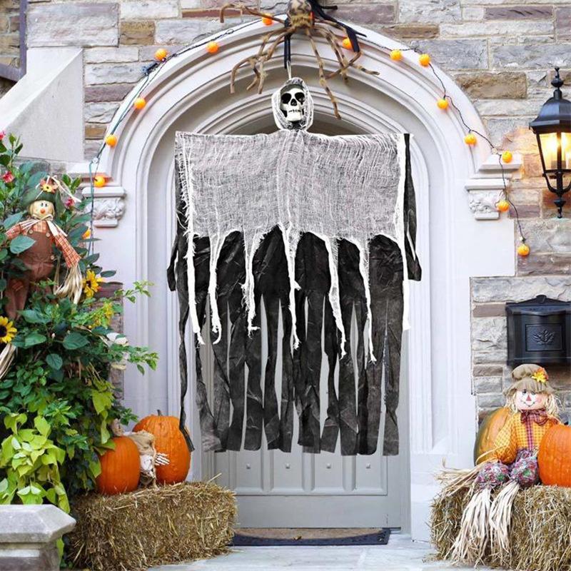 Hanging Skull Skeleton Ghost Ornament Halloween Party Horror Props Haunted House Outdoor Decoration