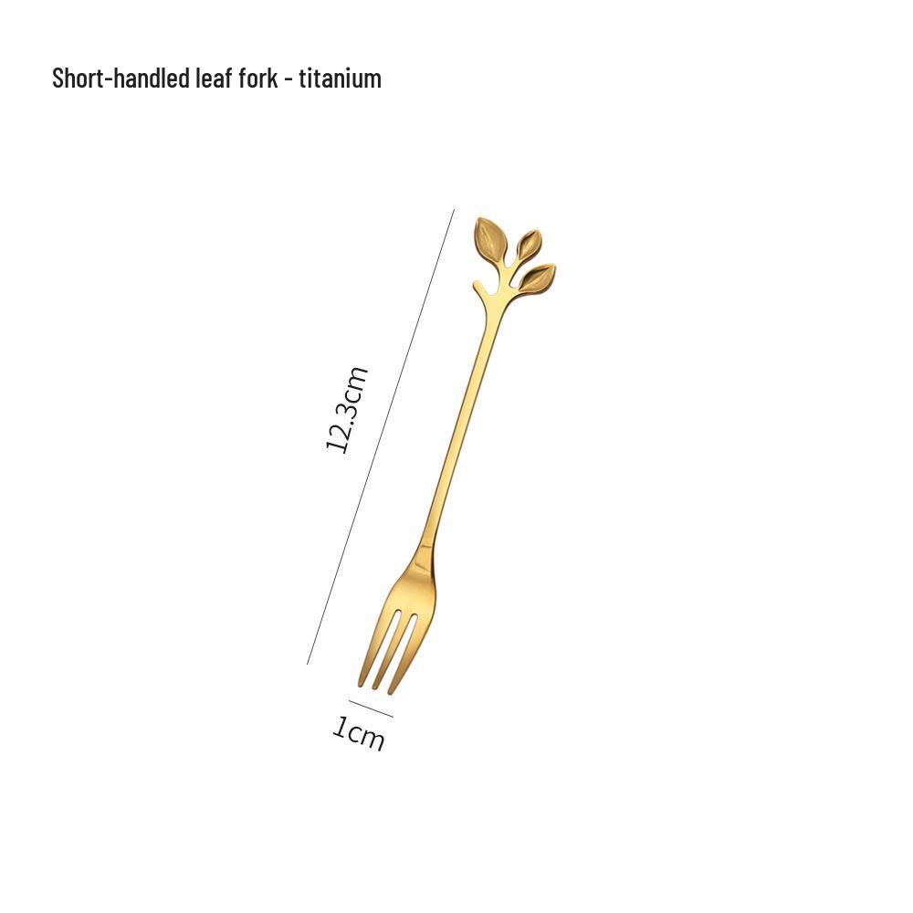Set di Cucchiaio e Forchetta a Foglia in Acciaio Inossidabile - Miele, Mescolino, Cucchiaino da Caffè - Sacchetto Regalo per Matrimoni