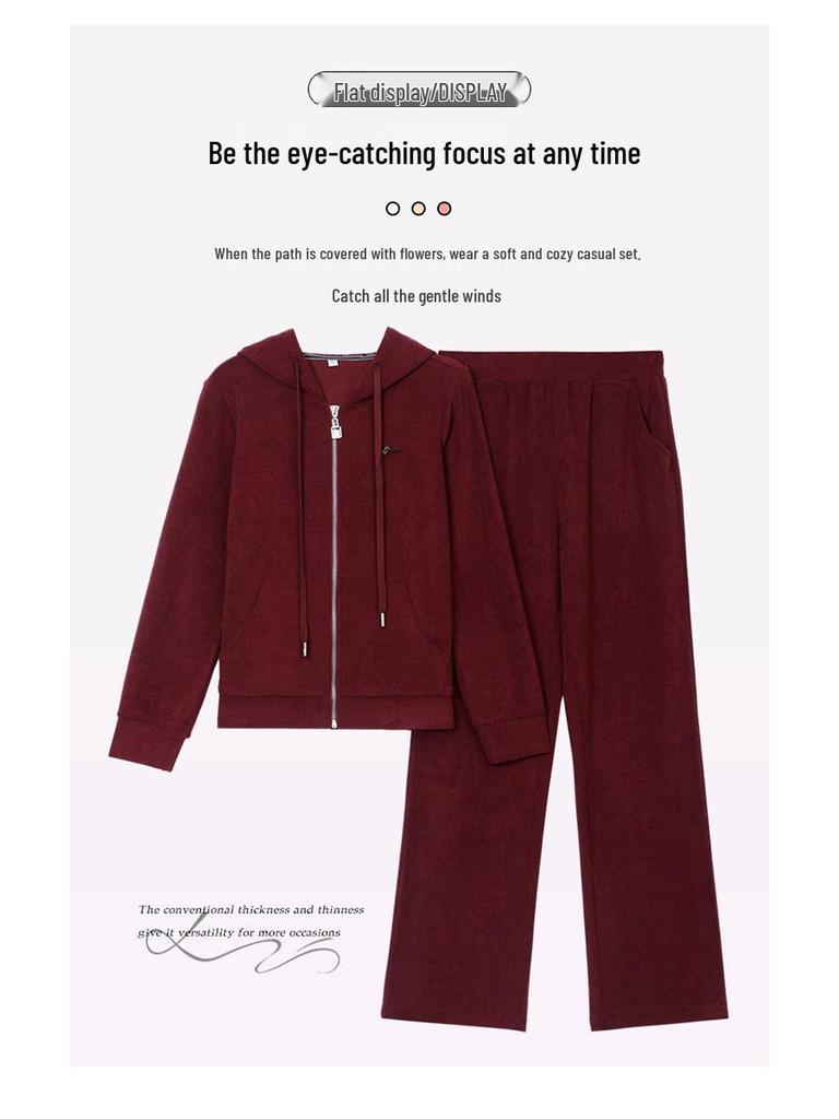 Women's Spring 2026 Casual Color-Block Hoodie & Sweatpants Set - Fashionable Two-Piece Sportswear