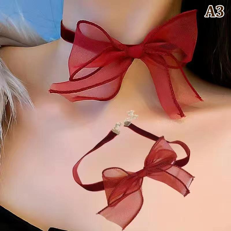 Women'S Casual Flower Bow Necklace Gothic Choker Party Wedding Jewelry