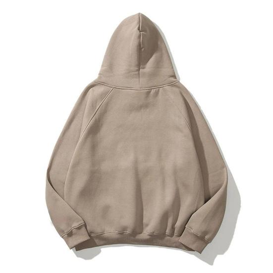 Loose Fit Men Hoodie Solid Color Pullover Sweatshirt with Front Pocket Street Wear Sports Tops