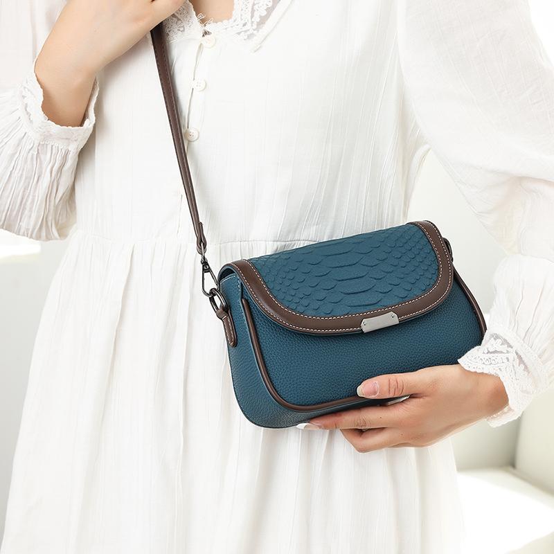 Luxo couro genuíno pequeno saco do mensageiro crocodilos padrão bolsa de ombro feminina crossbody bolsa de couro de vaca nova'