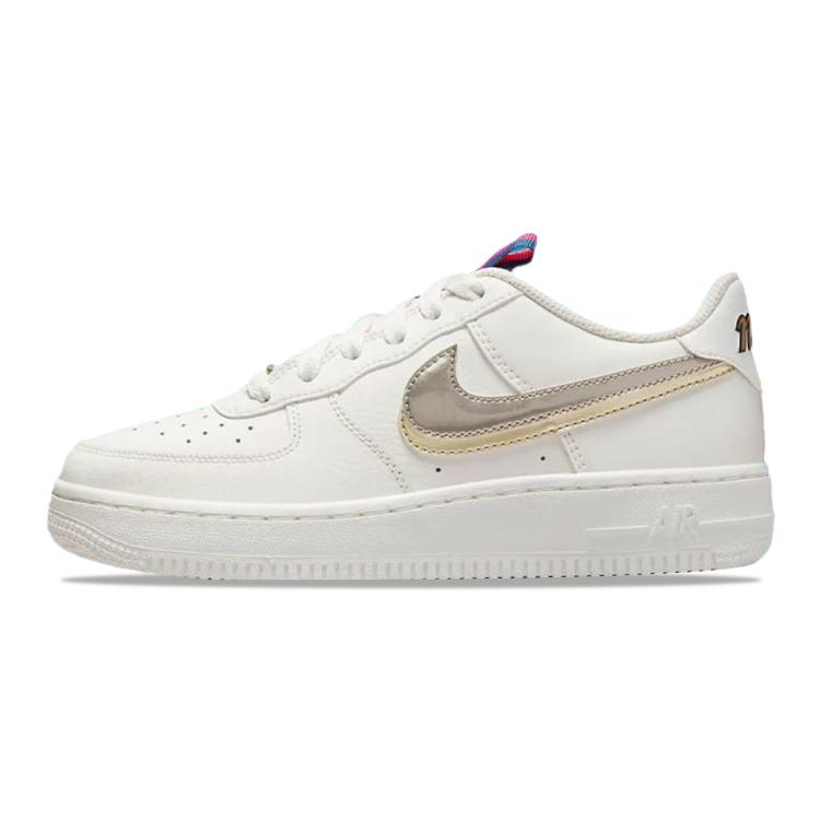 New Nike Air Force 1 LV8 Double Swoosh Silver Gold GS DH9595-001