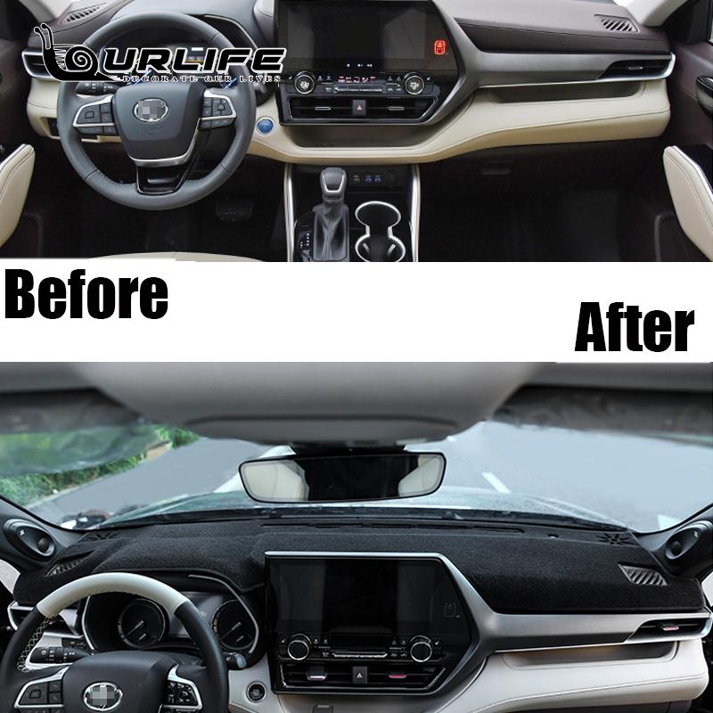 Toyota Highlander Kluger XU70 2022 2023 için Araba Gösterge Paneli Örtüsü Otomatik Gösterge Paneli Mat Kaymaz Güneşlik Pedi Halılar