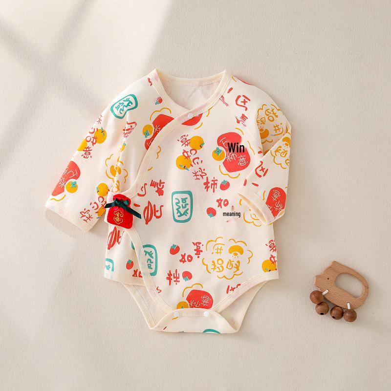 Spring-Summer Infant Pure Cotton Bodysuit: Tagless Newborn Romper for Crawling.