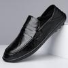 Spring New Shoes for Men Leather Casual Shoes Fashion Soft Sole Flat Leisure Shoes Street Cool Slip-on Loafers